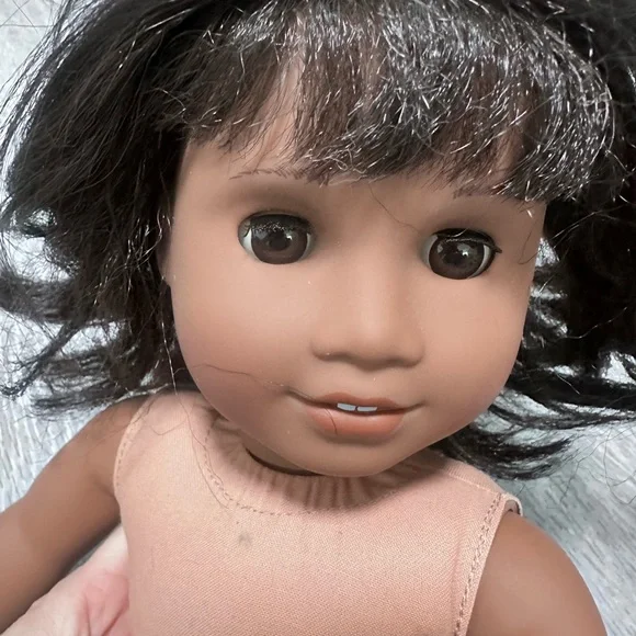 American Girl Doll with Black Hair and White Undergarments - Picture 2 of 4
